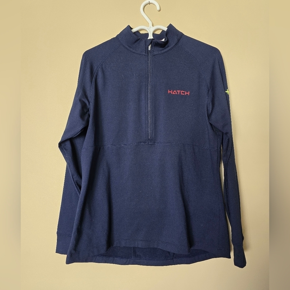 Hatch Deep Blue Half Zip Sweatshirt Large